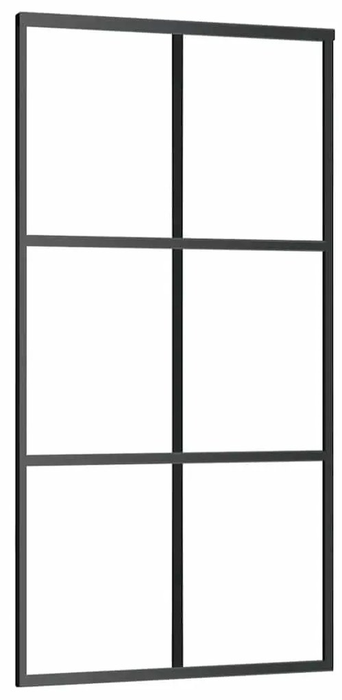vidaXL Συρόμενη πόρτα με σετ υλικού 102x205 cm ESG Γυαλί&Αλουμίνιο