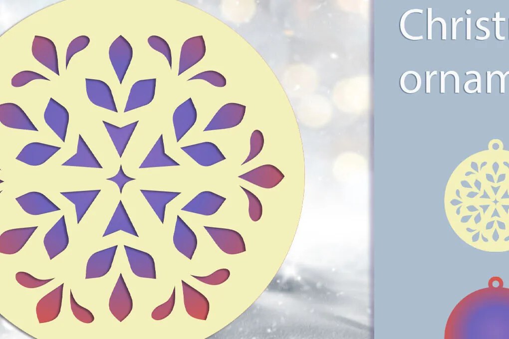 Σετ των 2 Intra απο ξύλο plywood 3mm-4mm πάχος 3D Χριστουγεννιάτικη Μπάλα με Snowflake Δίασταση 15x15 cm INTRAFABR-109936410