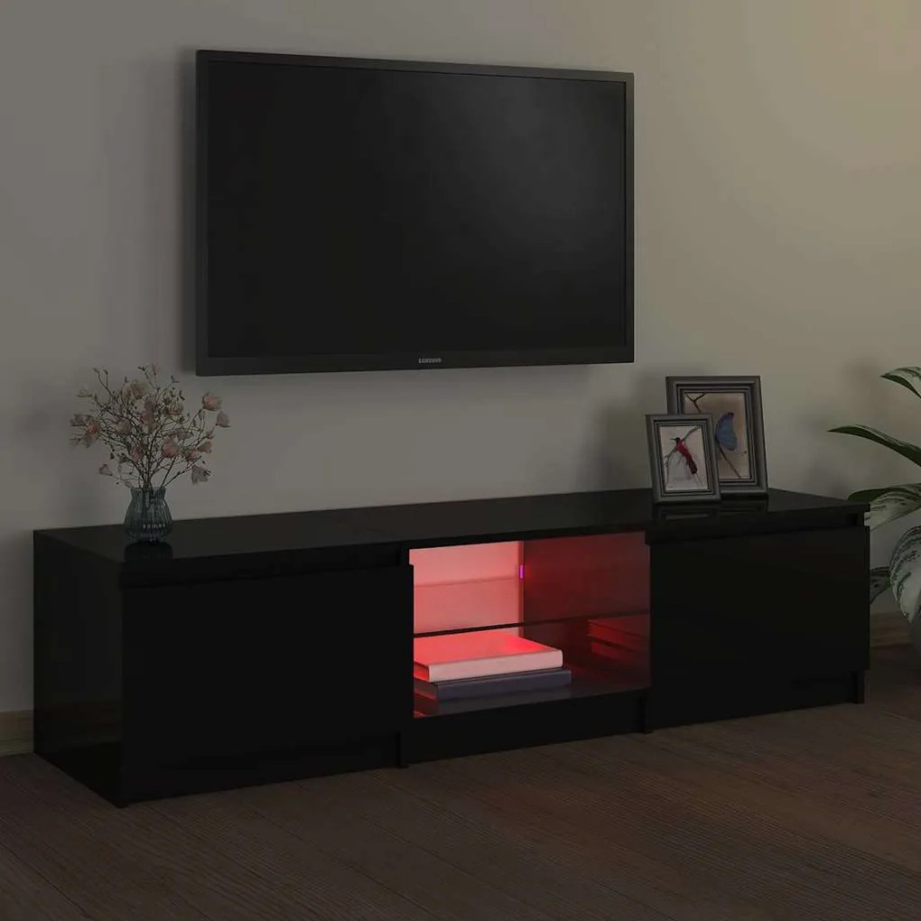 vidaXL Έπιπλο Τηλεόρασης με LED Μαύρο 140x40x36 εκ.