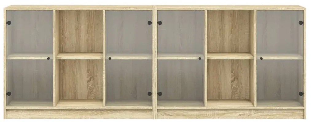 vidaXL Βιβλιοθήκη με Πόρτες Sonoma Δρυς 204x37x75 εκ. Επεξ. Ξύλο