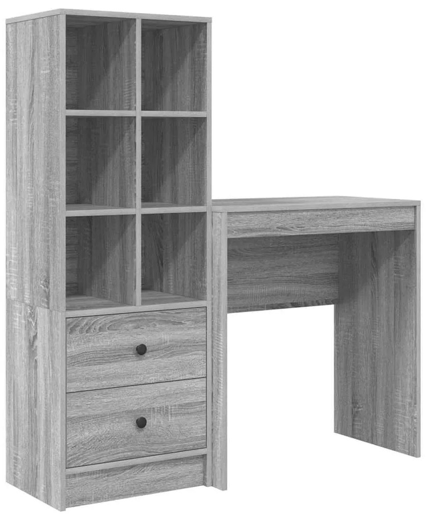 vidaXL Γραφείο με αποθηκευτικό χώρο 2 pcs Γκρι sonoma 70 x 40 x 76 εκ.