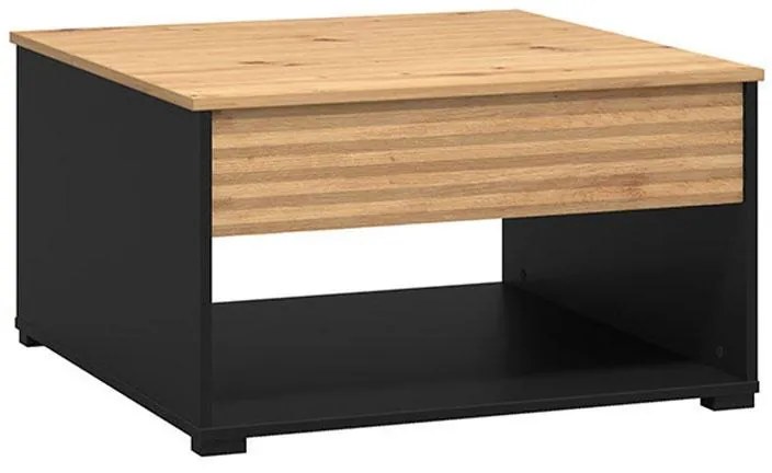 Τραπεζάκι Σαλονιού Taranto Μαύρο - Artisan 80x80x45 εκ. 80x80x45 εκ.