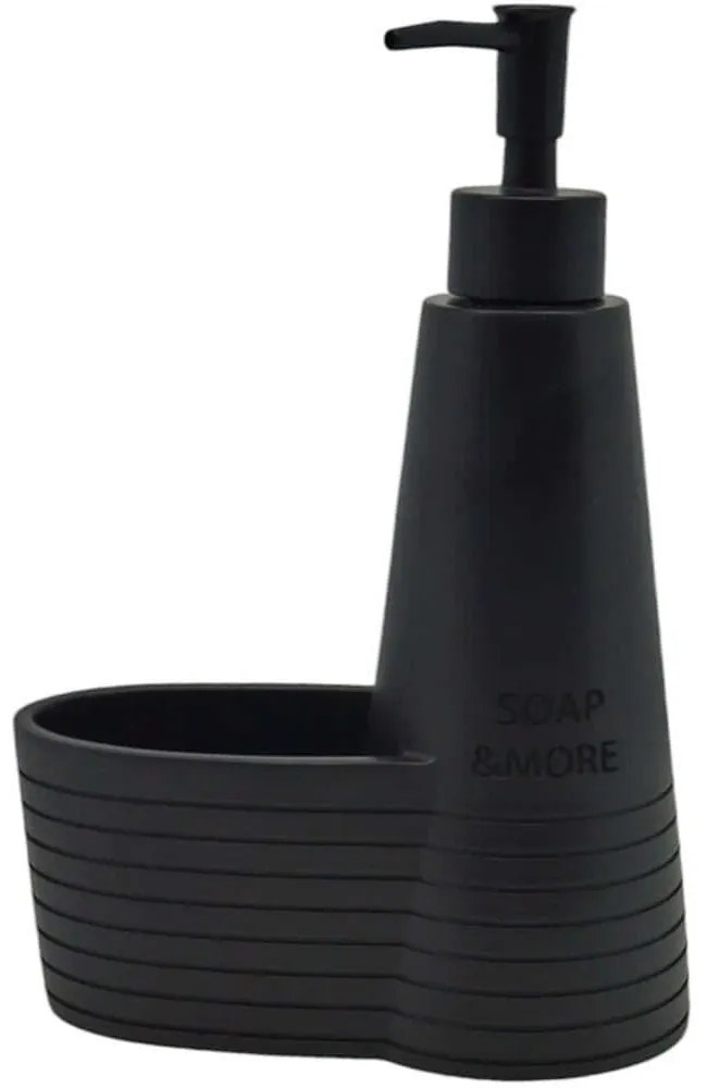 Δοχείο Κρεμοσάπουνου Με Θήκη Soap And More 841769 14,7x8x22cm Black Ankor Πολυέστερ