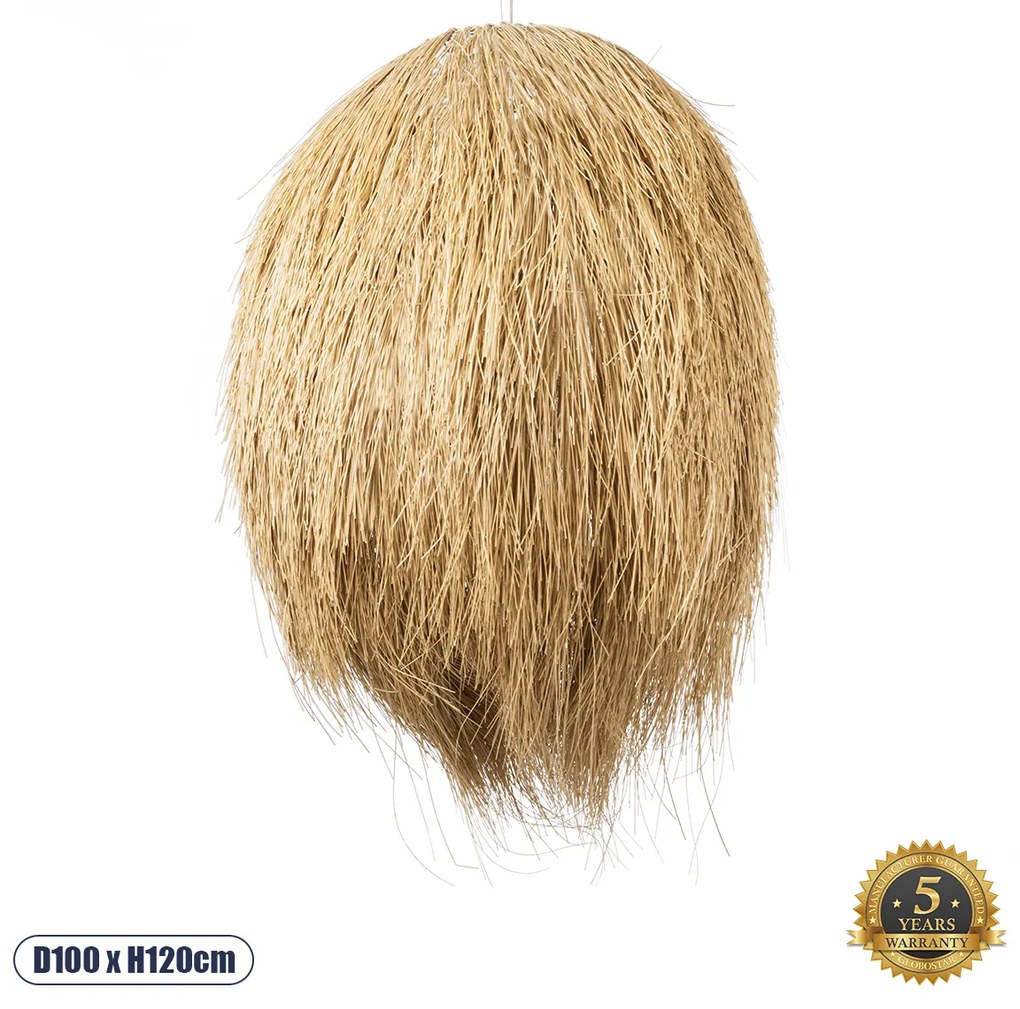02067 GloboStar® GLOBOSTAR® ARCHIPELAGO 02067 Boho Κρεμαστό Φωτιστικό Οροφής με Ντουί 1 x E27 AC 220-240V IP20 - Μπεζ - Μ100 x Π100 x Υ120cm