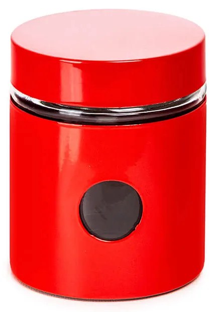 Muhler MR-1403RS Βάζο Ζάχαρη / Καφέ / Τσάι με Καπάκι Γυάλινο σε Κόκκινο Χρώμα 550ml