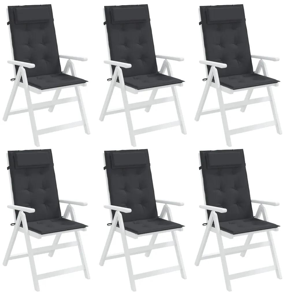 vidaXL Μαξιλάρια Καρέκλας με Πλάτη 6 τεμ. Μαύρα από Ύφασμα Oxford