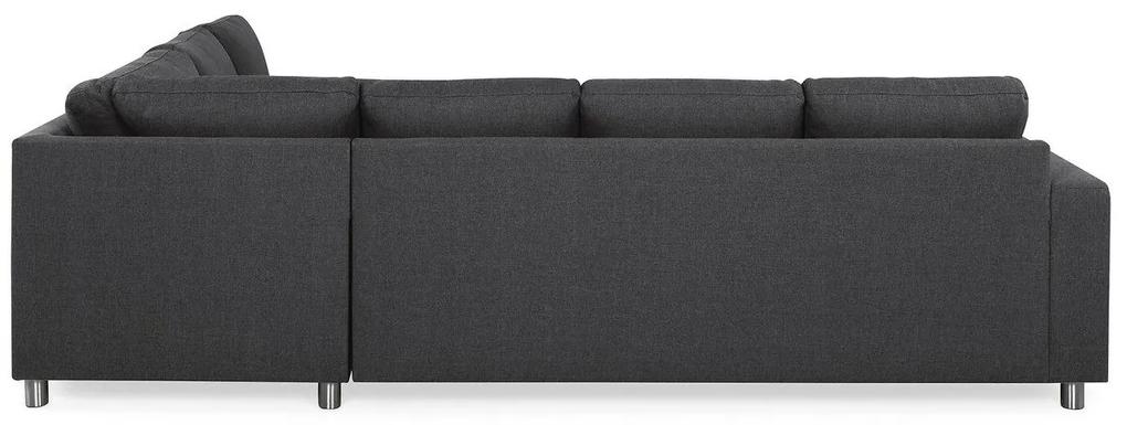 Γωνιακός Καναπές Scandinavian Choice C151, Μαύρο, Ασημί, 284x223x80cm, Πόδια: Μέταλλο | Epipla1.gr