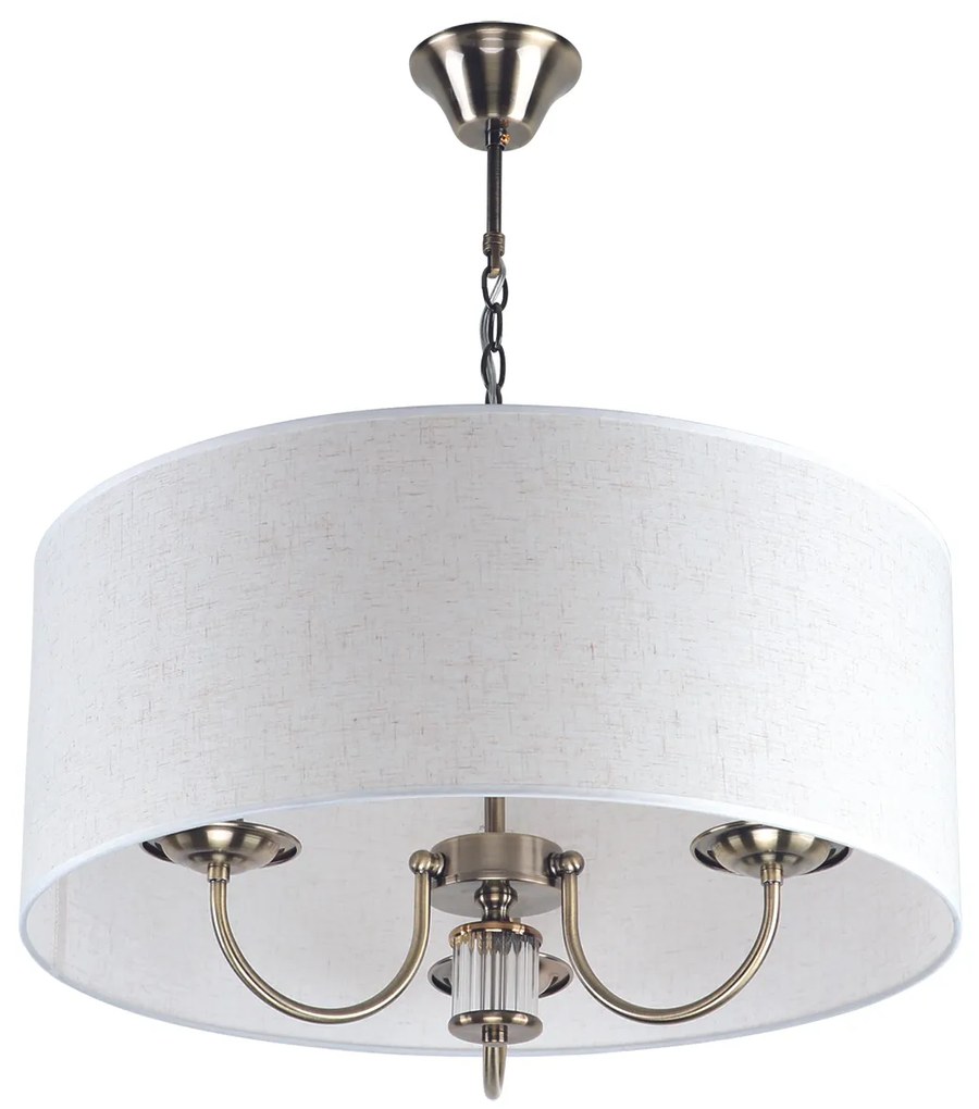 Φωτιστικό Οροφής  KQ 9015-3A PARIL ANTIQUE BRASS PENDANT BEIGE SHADES Γ3 - 77-8193 - 51W - 100W - 77-8193