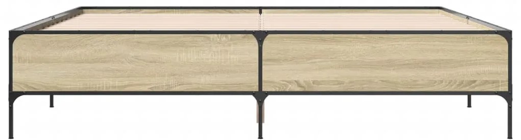 vidaXL Πλαίσιο Κρεβατιού Sonoma Δρυς 180x200 εκ. Επεξ. Ξύλο & Μέταλλο