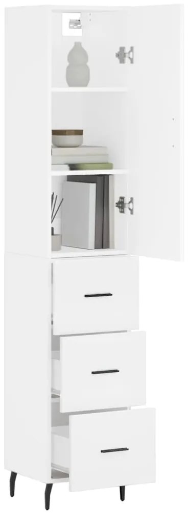 vidaXL Ντουλάπι Λευκό 34,5 x 34 x 180 εκ. από Επεξεργασμένο Ξύλο