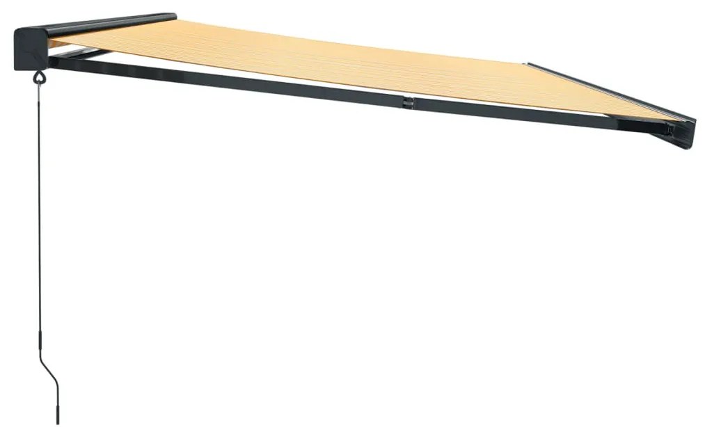 vidaXL Τέντα Πτυσσόμενη Κίτρινη / Λευκή 5 x 3 μ. Ύφασμα και Αλουμίνιο