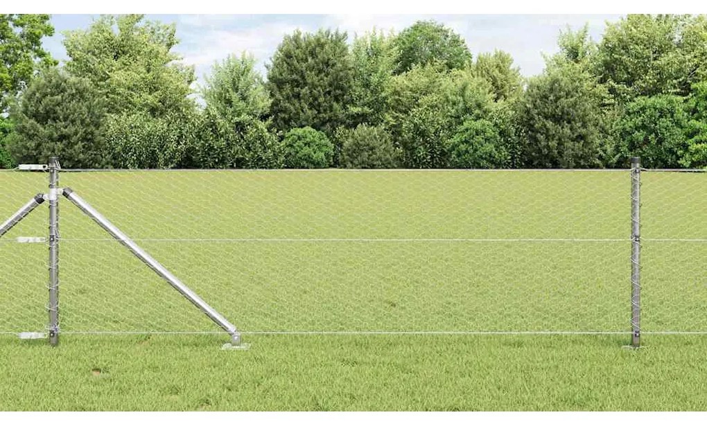 vidaXL Hexagon Fence 0.6x25 μ Γαλβανισμένος χάλυβας