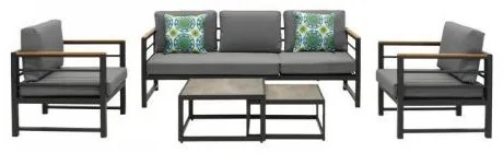 ΣΕΤ ΚΗΠΟΥ 5 ΤΕΜΑΧΙΩΝ Fylliana Hampshire ΓΚΡΙ ΧΡΩΜΑ 190x65x70εκ 378-124-043