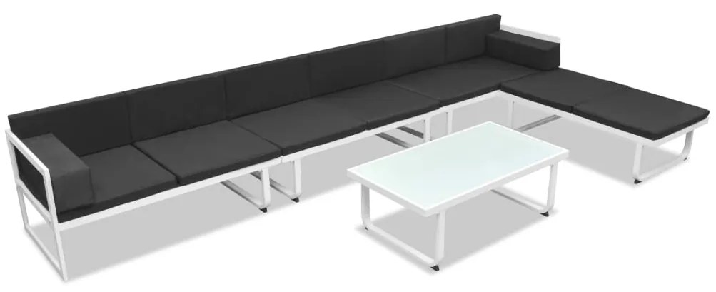 vidaXL Σαλόνι Κήπου 5 Τεμαχίων Μαύρο από Textilene / Αλουμίνιο