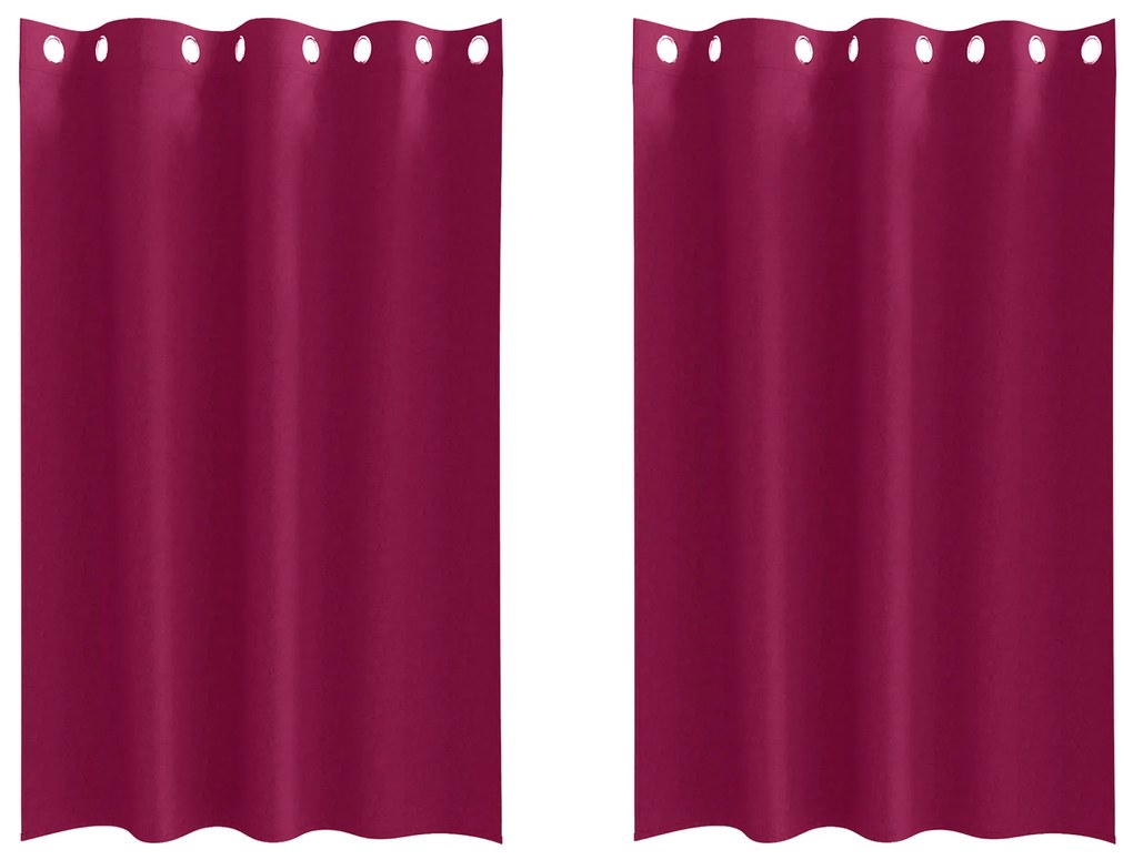 vidaXL Κουρτίνες με κουρτίνες 2 pcs Κόκκινο 175 x 140 εκ. Πολυεστέρας