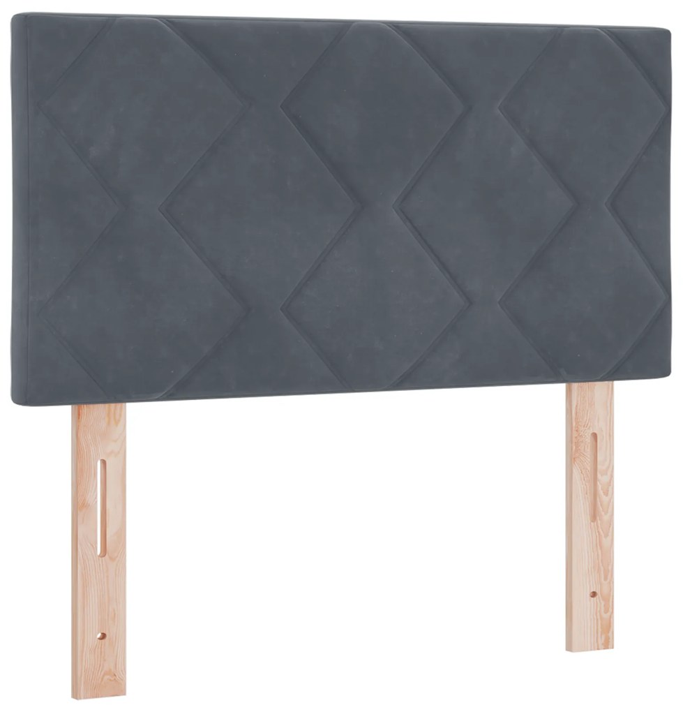vidaXL Κρεβάτι Box Spring με Στρώμα Σκούρο Γκρι 80x200 εκ. Βελούδο