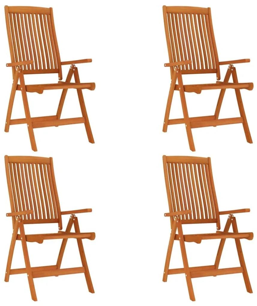 Καρέκλες Κήπου Πτυσσόμενες 4 τεμ. από Μασίφ Ξύλο Ευκαλύπτου - Καφέ