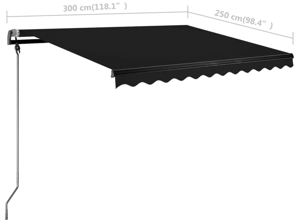 ΤΕΝΤΑ ΣΥΡΟΜΕΝΗ ΧΕΙΡΟΚΙΝΗΤΗ ΜΕ LED ΑΝΘΡΑΚΙ 300 X 250 ΕΚ. 3069704