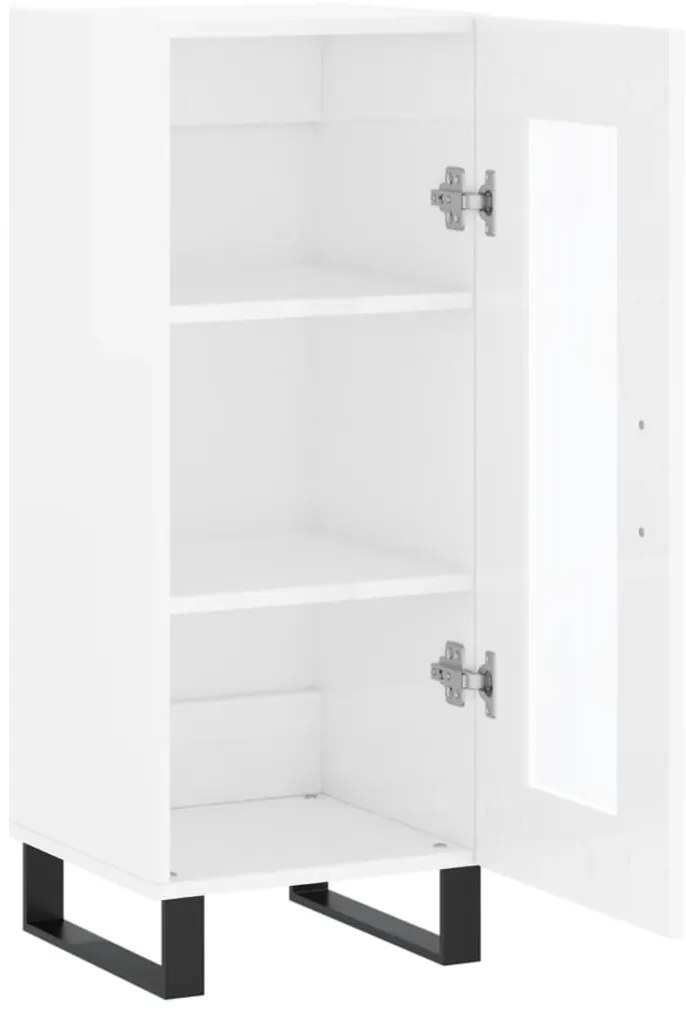 vidaXL Ντουλάπι Γυαλιστερό Λευκό 34,5x34x90 εκ. Επεξεργασμένο Ξύλο
