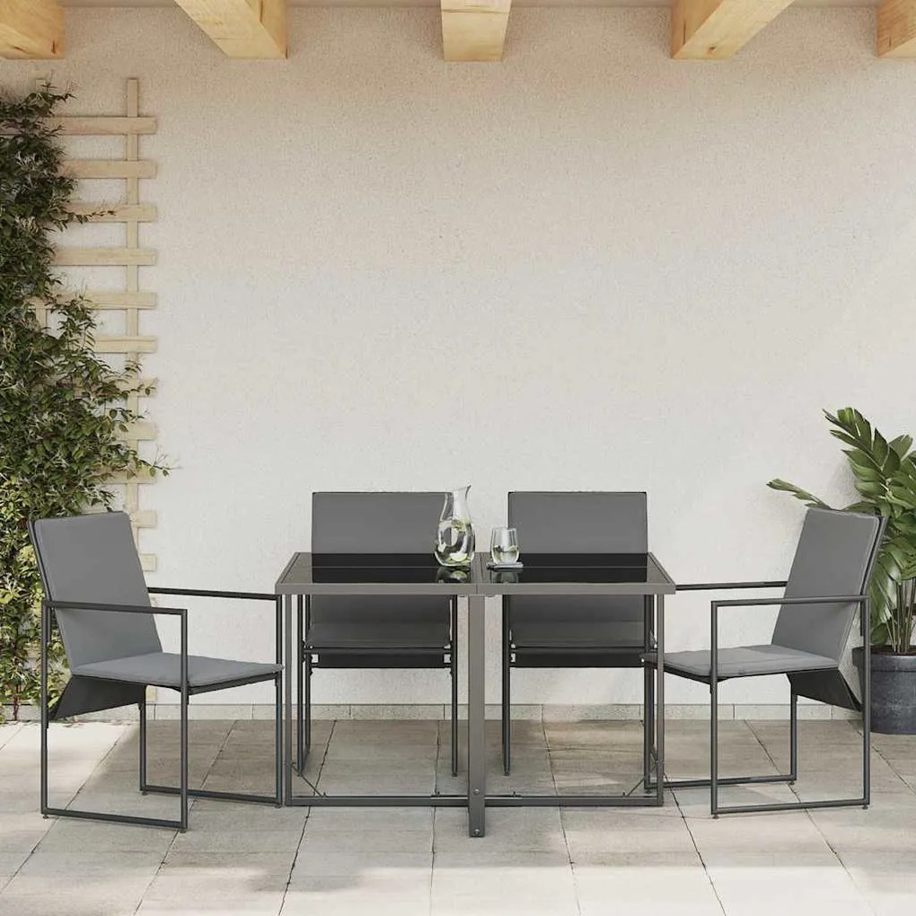 vidaXL Καρέκλες Κήπου 4 pcs Μαύρο και Ανθρακί 50.5 x 59 x 81.5 εκ.
