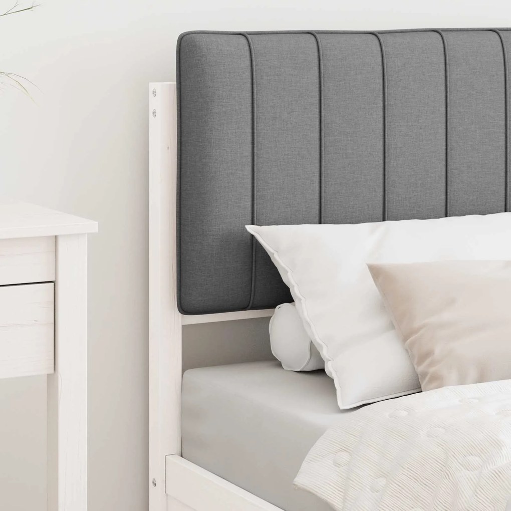 vidaXL Σκελετός Κρεβατιού με Επενδεδυμένο Κεφαλάρι Ανοιχτό γκρι