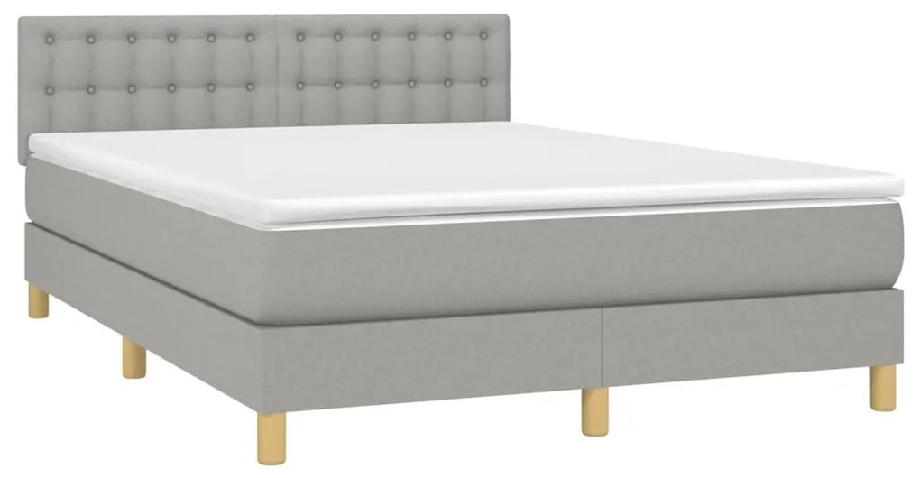 ΚΡΕΒΑΤΙ BOXSPRING ΜΕ ΣΤΡΩΜΑ ΑΝΟΙΧΤΟ ΓΚΡΙ 140X190 ΕΚ. ΥΦΑΣΜΑΤΙΝΟ 3140929