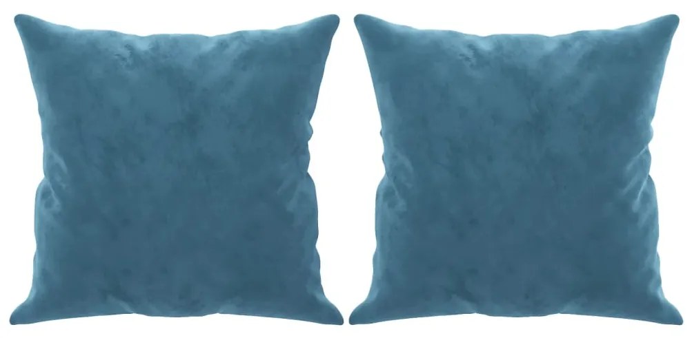 vidaXL Καναπές Διθέσιος Μπλε 140 εκ. Βελούδινος με Διακ. Μαξιλάρια