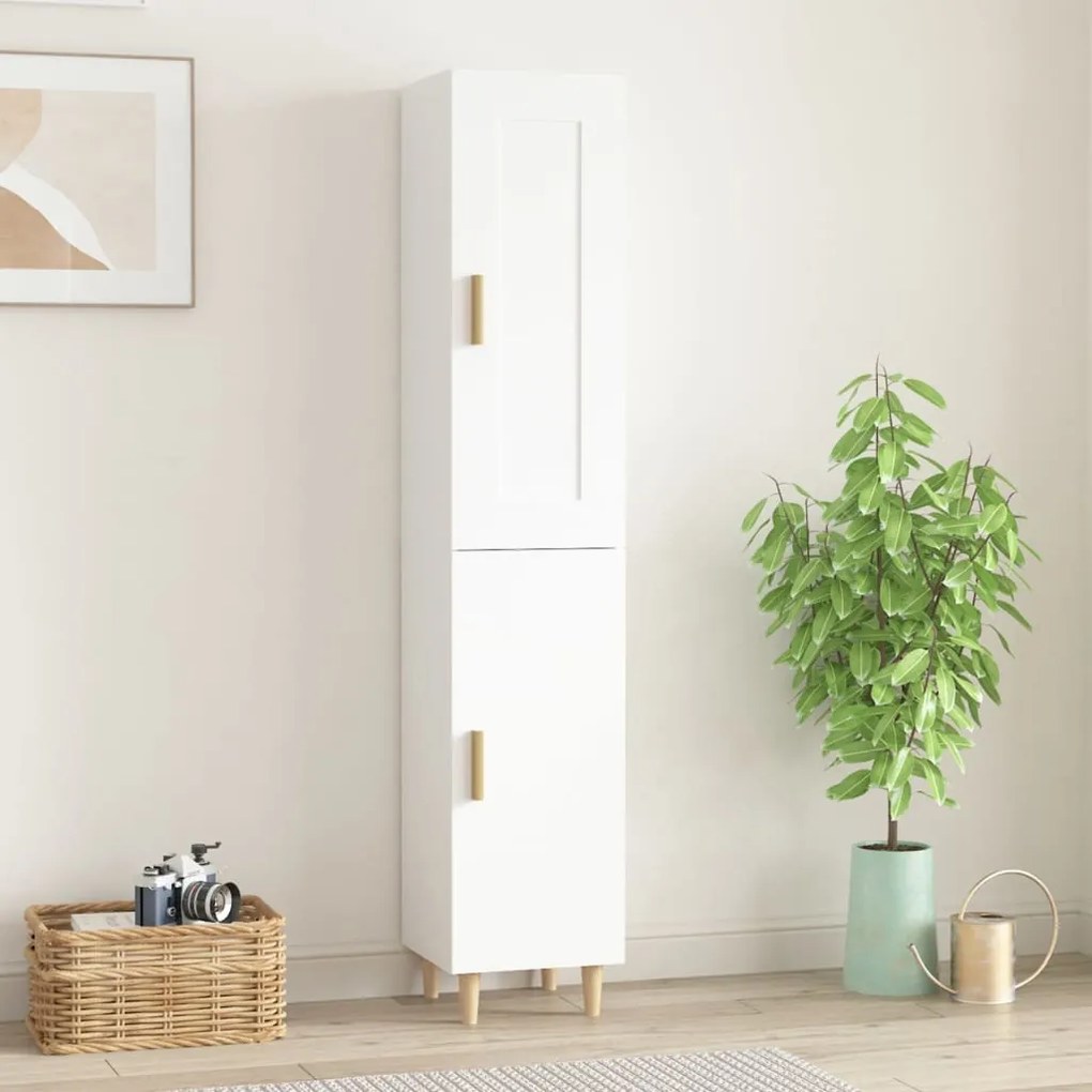 vidaXL Ντουλάπι Λευκό 35 x 34 x 180 εκ. από Επεξεργασμένο Ξύλο