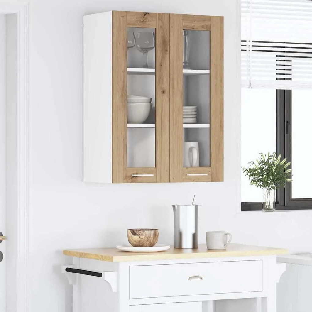 vidaXL Κρεμαστό ντουλάπι με πόρτα Riga Artisan Oak 60 x 31 x 80 εκ.