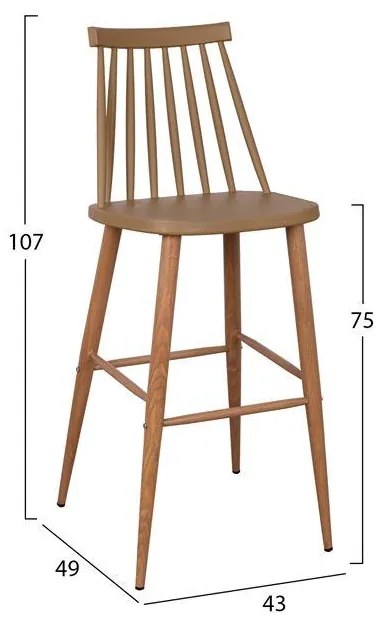Σκαμπό μπαρ VANESSA C8459.25 σε Γκρί 43x49x107 εκ. 2αδα 43x49x107 εκ.