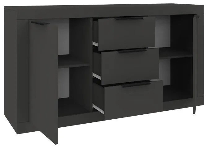 Μπουφές Doha σε ανθρακί απόχρωση 150x45x80.5εκ 150x45x80.5 εκ.