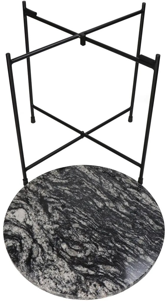 Τραπεζάκι ArteLibre Μαύρο Μάρμαρο/Μέταλλο 40x40x40cm