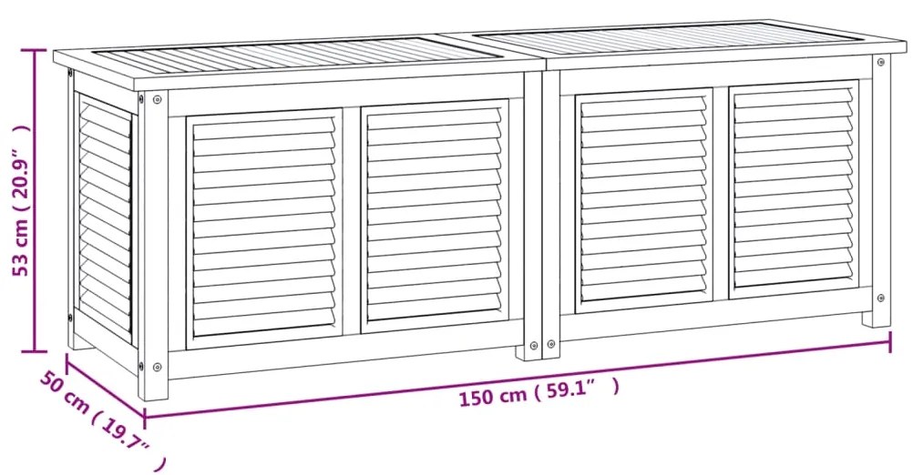 ΜΠΑΟΥΛΟ ΑΠΟΘΗΚΕΥΣΗΣ ΚΗΠΟΥ ΜΕ ΤΣΑΝΤΑ 150X50X53ΕΚ ΜΑΣΙΦ ΞΥΛΟ TEAK 363272