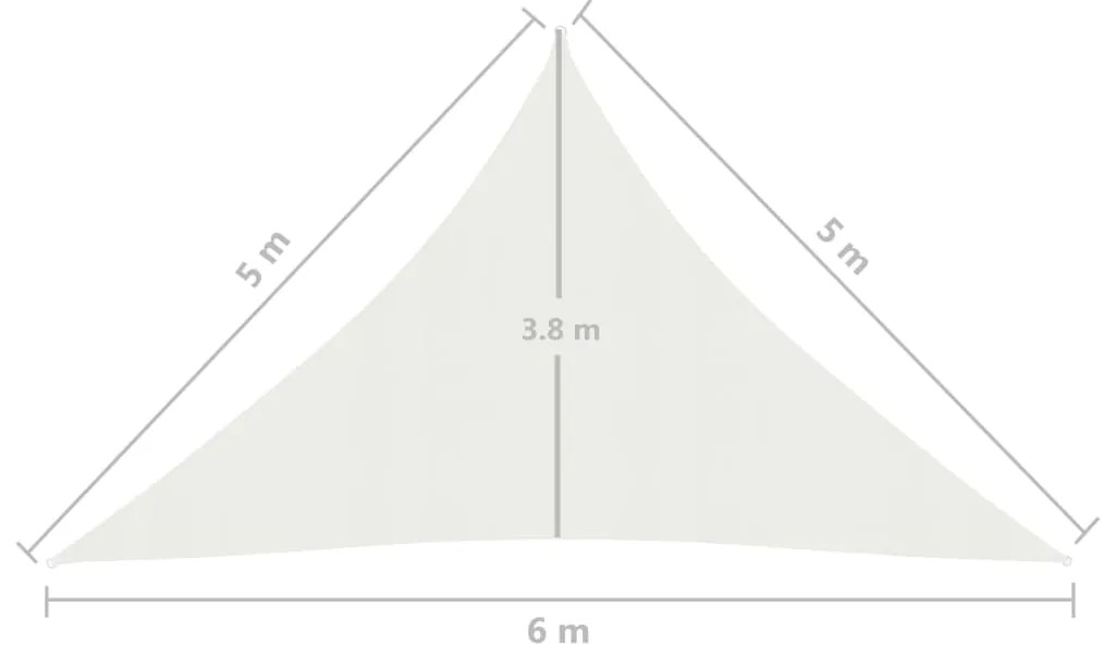 vidaXL Πανί Σκίασης Λευκό 5 x 5 x 6 μ. από HDPE 160 γρ./μ²