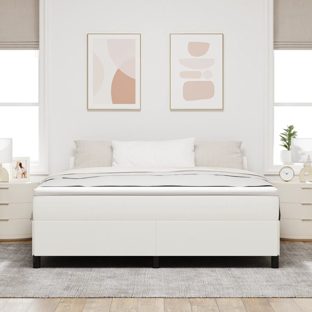 vidaXL Κρεβάτι Κρεμ 180x200 εκ Ίνας Καμβά
