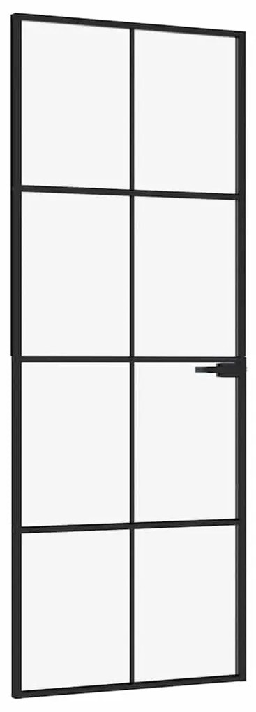 vidaXL Εσωτερική Πόρτα 76x201,5 εκ. Ψημένο Γυαλί και Λεπτό Αλουμίνιο
