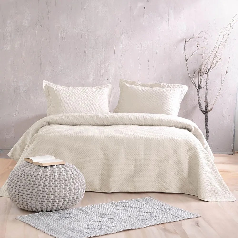 Κουβερλί Allure 01 (Σετ 3τμχ) Ecru Ρυθμός Υπέρδιπλo 220x240cm Microfiber