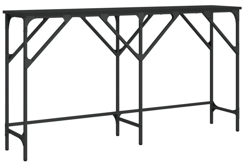 Τραπέζι Κονσόλα Μαύρο 140 x 29 x 75 εκ. από Επεξεργασμένο Ξύλο - Μαύρο