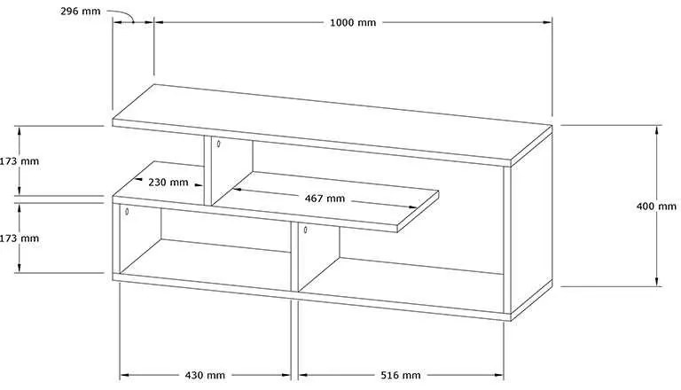 Έπιπλο τηλεόρασης Waldo pakoworld λευκό 100x29,5x40εκ