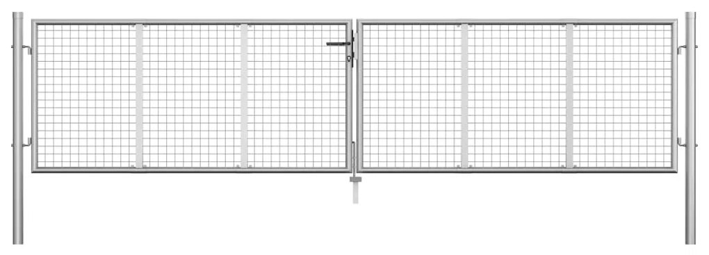 vidaXL Πόρτα Περίφραξης Ασημί 415 x 125 εκ. από Γαλβανισμένο Χάλυβα