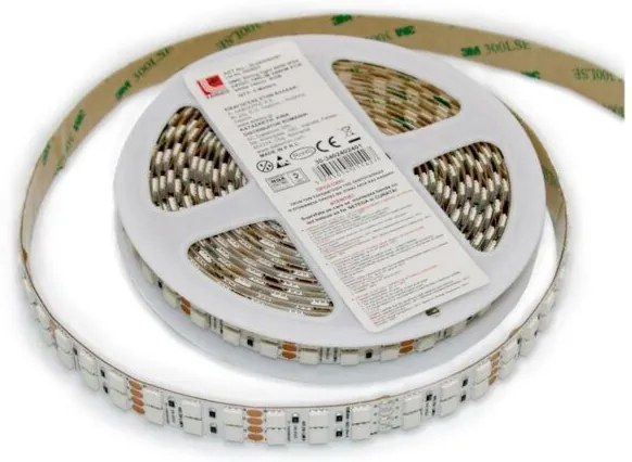 Adeleq Ταινία LED Λευκή Αυτοκόλλητη 5m 5050 24VDC 24W Και 144LED Ανά Μέτρο IP54 RGB 30-3402402401