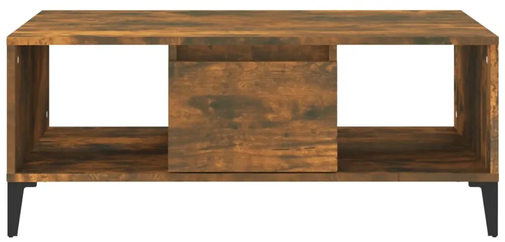 vidaXL Τραπεζάκι Σαλονιού Καπνιστή Δρυς 90x50x36,5 εκ. Επεξεργ. Ξύλο