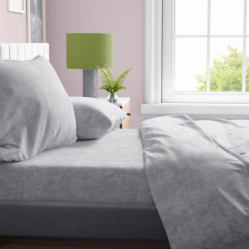 Σεντόνια Σετ 4 τμχ Polycotton Υπέρδιπλα 220x240εκ. Shadow 21 Light Grey DimCol