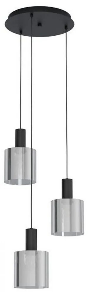 Φωτιστικό Οροφής Gorosiba 98754 Black-Clear glo Metal, Glass