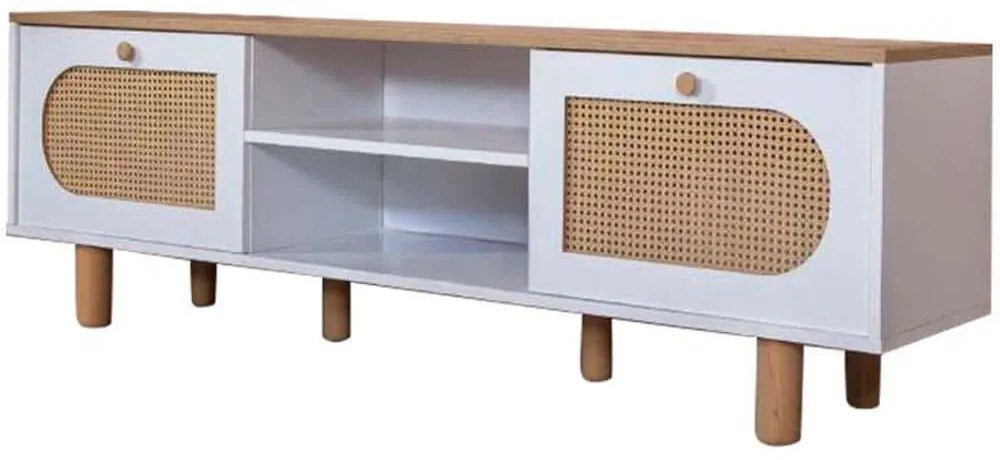 Έπιπλο Τηλεόρασης Bohem 277WLN1133 180x55x41cm White-Oak
