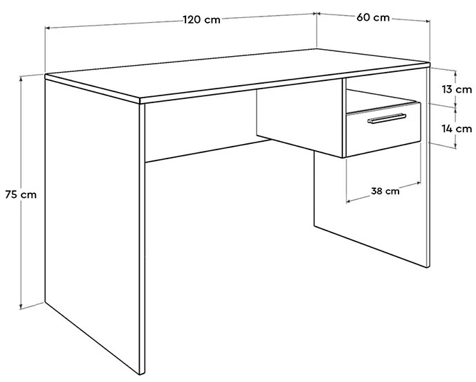 Γραφείο Concept Megapap σε χρώμα λευκό 120x60x75εκ. - GP009-0010 - GP009-0010