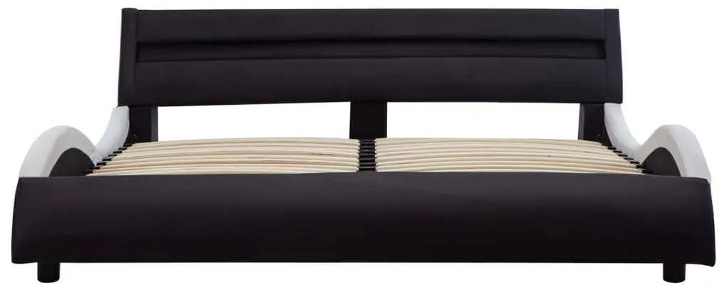 vidaXL Πλαίσιο Κρεβατιού με LED Μαυρόασπρο 180x200 εκ. Συνθετικό Δέρμα
