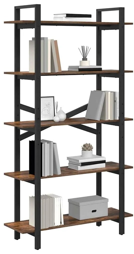 vidaXL Ράφι Βιβλίων Καπνιστό Δρύς 100 x 33,5 x 178 εκ