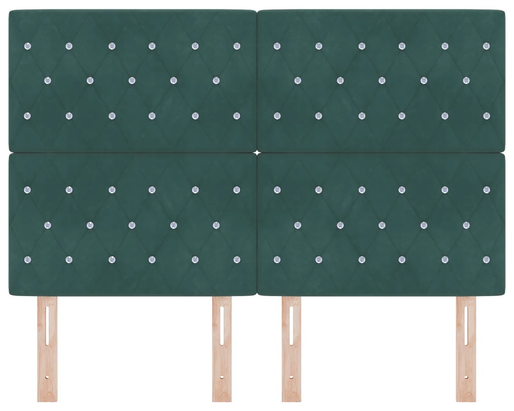 vidaXL Βελούδινο Κεφαλάρι Argyle Σκούρο πράσινο 140 cm Βελούδο