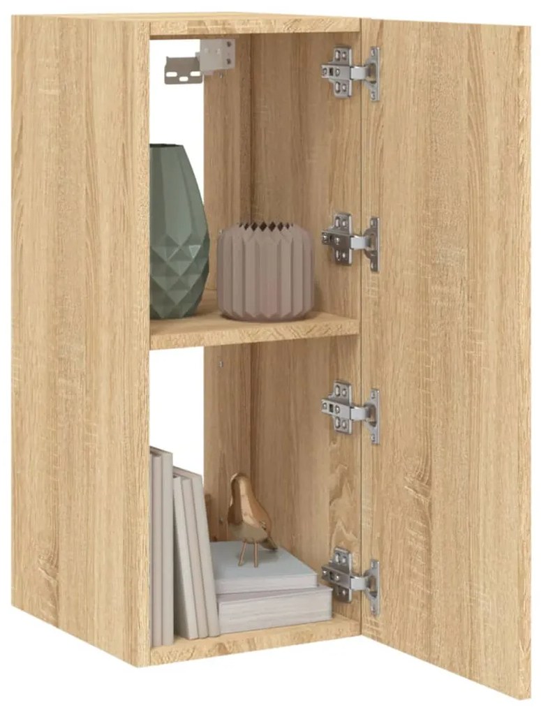 vidaXL Έπιπλο Τοίχου Τηλεόρασης με LED Sonoma Δρυς 30,5x35x70 εκ.